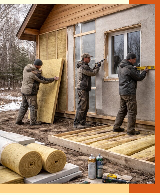 Утепление дачного дома в Балтийске от 4843 руб/м2 — недорого | ТепломастерБлт
