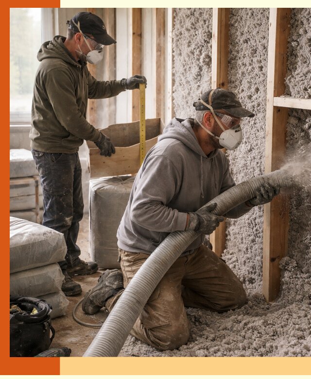 Утепление таунхауса эковатой в Балтийске для максимально теплых стен