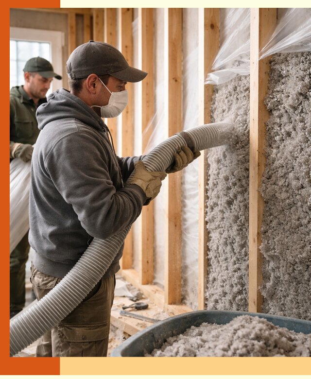 Утепление каркасного дома эковатой в Балтийске — качественно и надолго