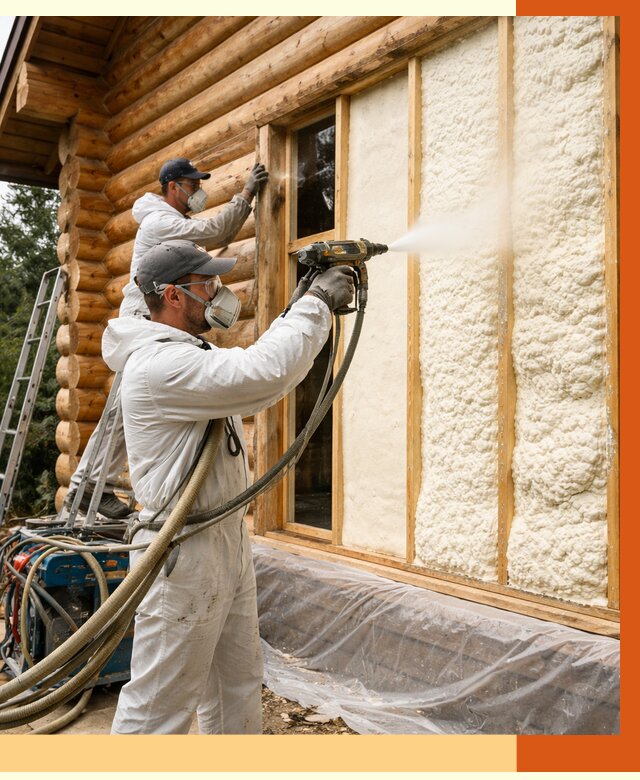 Утепление деревянного дома ППУ в Балтийске от 4282 руб/м2 | ТепломастерБлт — под ключ