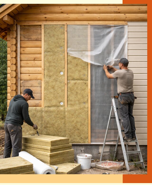 Утепление дома из бруса в Балтийске от 3823 руб./м2 — работы под ключ | ТепломастерБлт