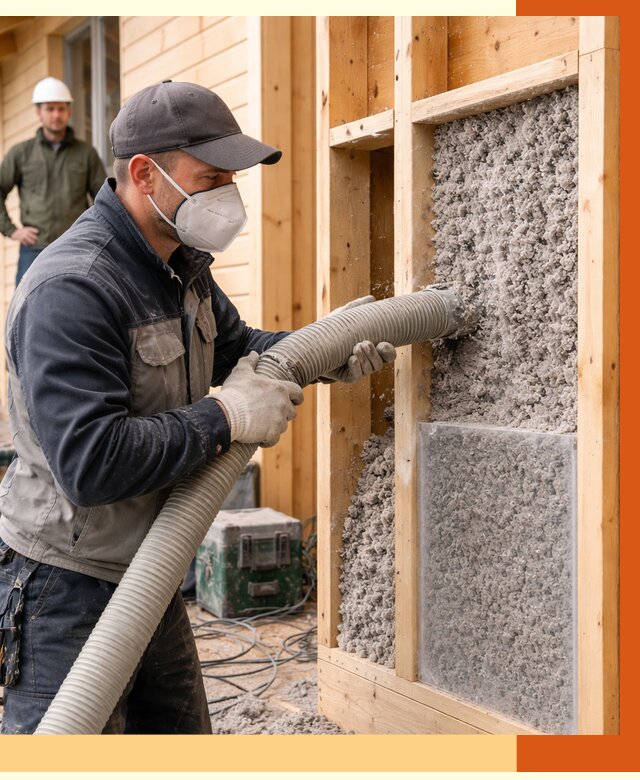 Утепление дома из бруса эковатой в Балтийске от 1886 руб/м2 | ТепломастерБлт