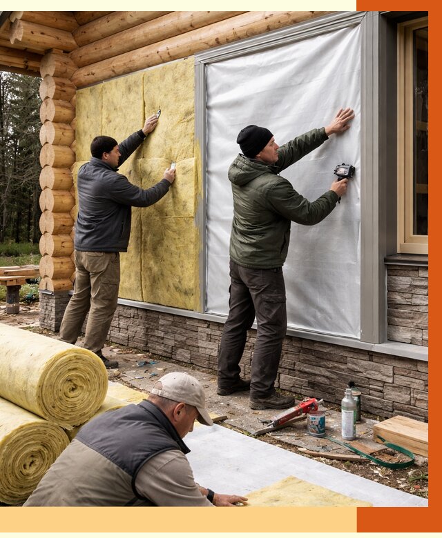 Утепление бревенчатого дома в Балтийске от 7799 руб/м2 — заказать под ключ | ТепломастерБлт