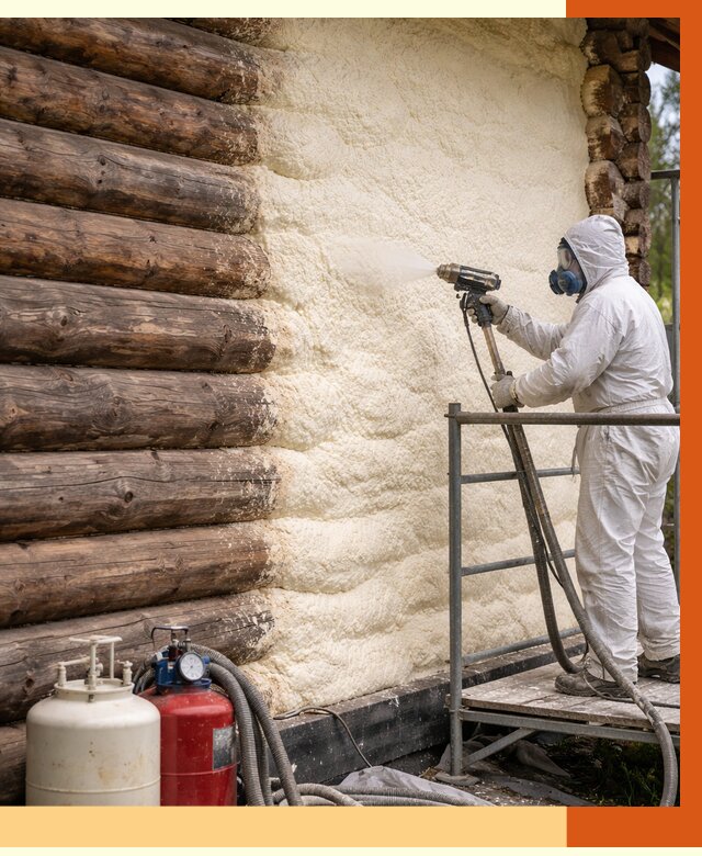 Утепление бревенчатого дома ППУ в Балтийске под ключ от 6372 руб. | ТепломастерБлт