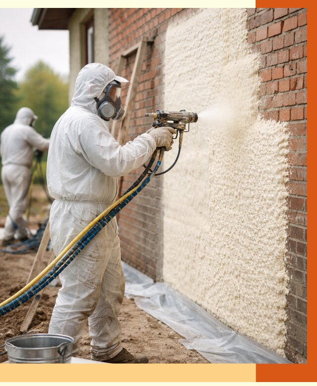 Утепление кирпичного дома ППУ в Балтийске под ключ от 6627 руб. | ТепломастерБлт