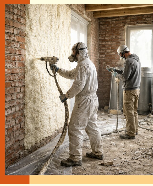 Утепление кирпичного дома пенополиуретаном в Балтийске