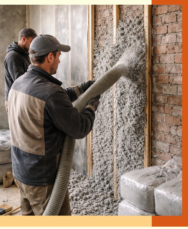 Утепление кирпичного дома эковатой в Балтийске от 2396 руб./м² | ТепломастерБлт