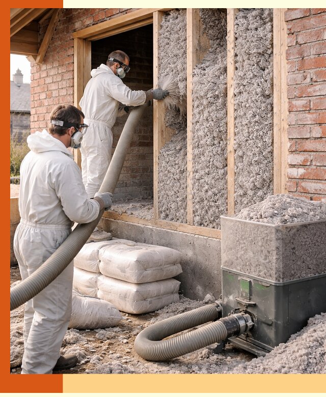 Утепление кирпичного дома эковатой в Балтийске