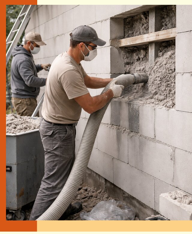 Утепление дома из газобетона эковатой в Балтийске