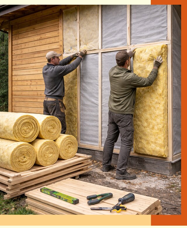 Утепление бани снаружи в Балтийске от 86658 руб. под ключ | ТепломастерБлт