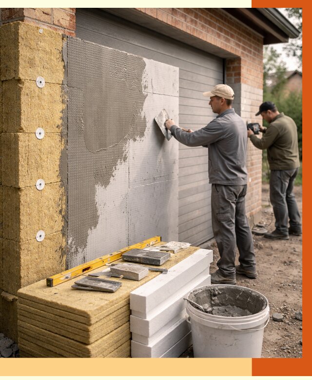 Утепление гаража снаружи в Балтийске от 4282 руб. за м2 — наружное утепление под ключ | ТепломастерБлт