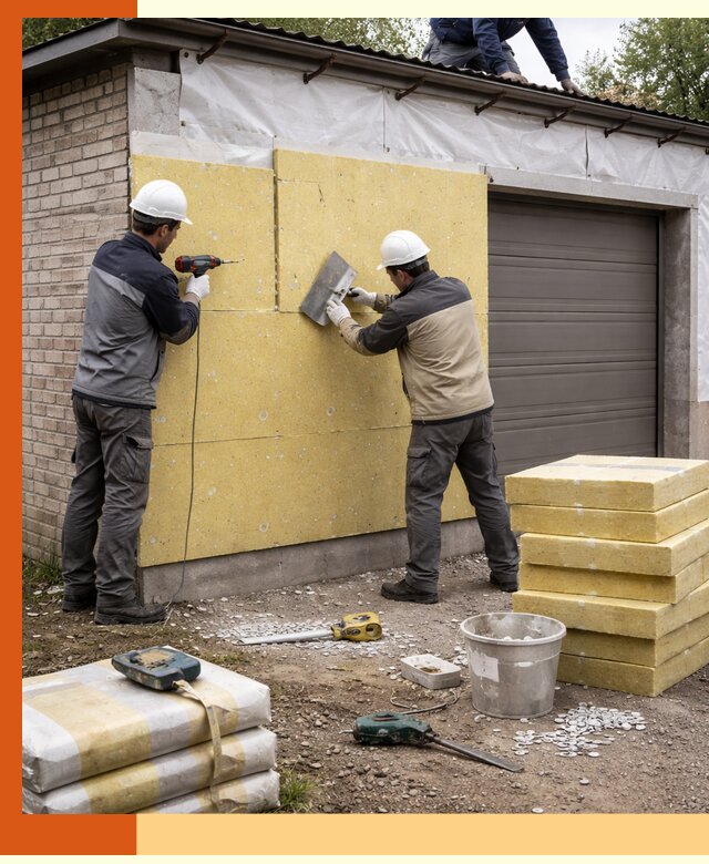 Утепление гаража снаружи в Балтийске качественно и надёжно