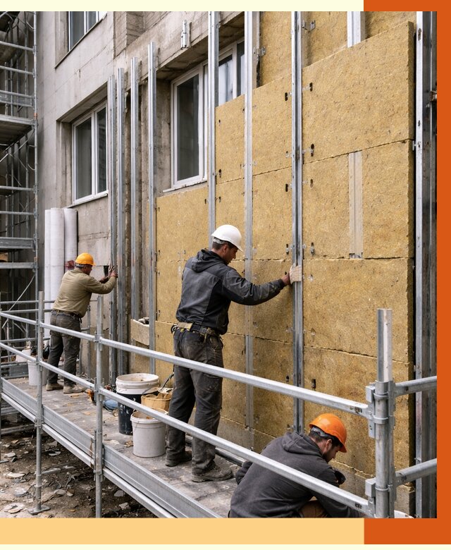 Утепление вентилируемого фасада в Балтийске от 5709 руб/м2 — монтаж и утепление вентфасад | ТепломастерБлт