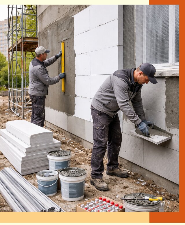 Утепление фасада и стен снаружи в Балтийске от 4282 руб. | ТепломастерБлт