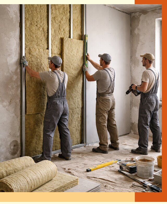 Утепление стен изнутри в Балтийске от 2294 руб/м² под ключ | ТепломастерБлт