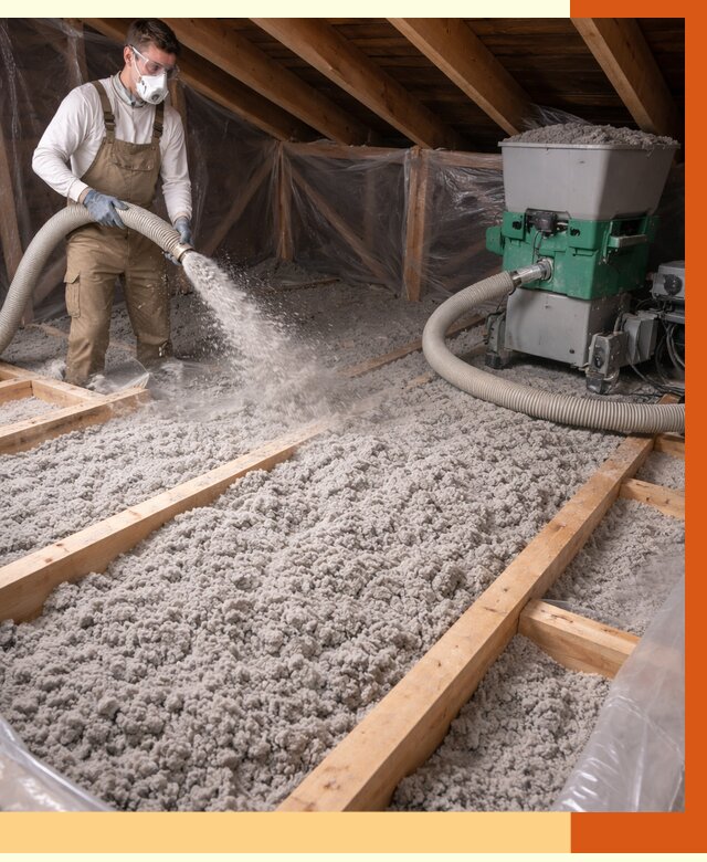 Утепление чердака эковатой в Балтийске от 1478 руб/м2 — заказать у ТепломастерБлт