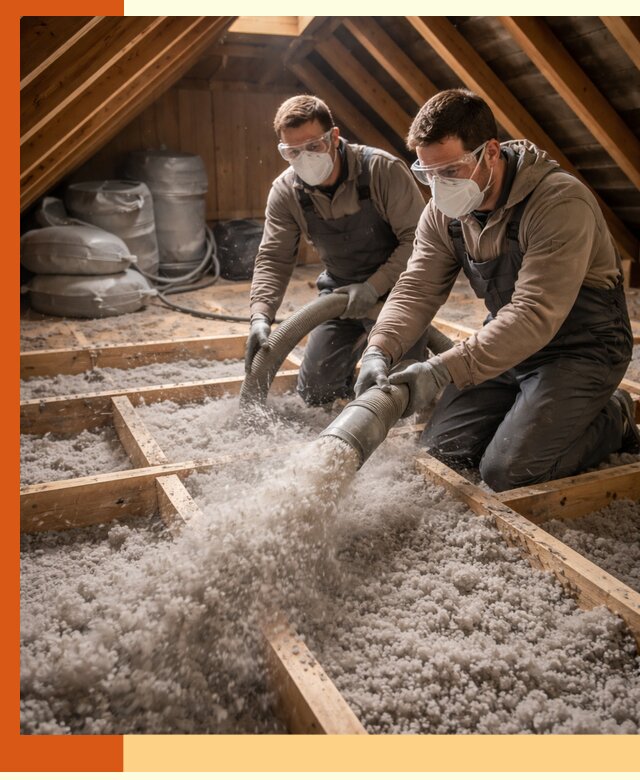 Утепление чердака эковатой в Балтийске — быстро и надёжно