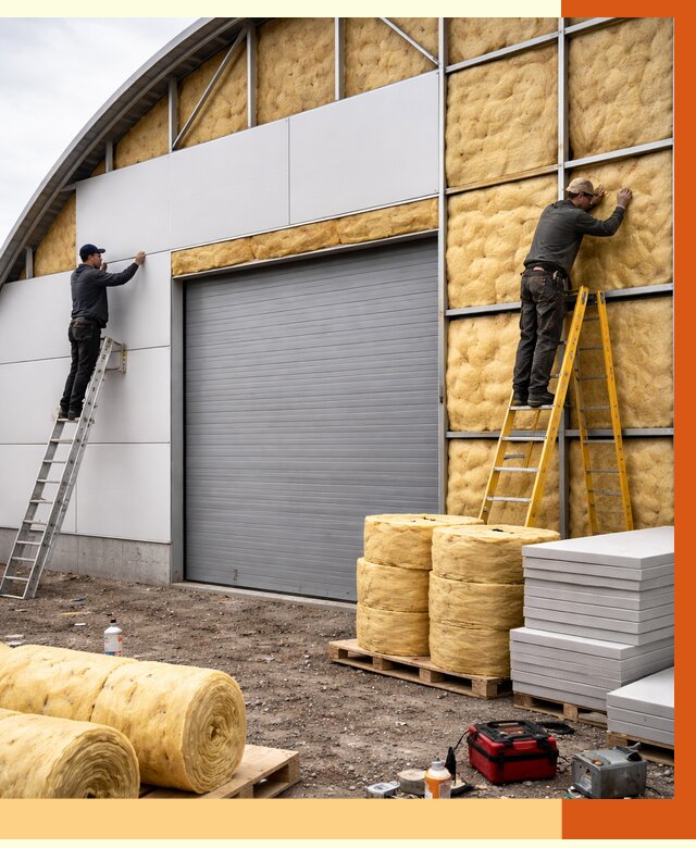 Утепление ангара пенополиуретаном в Балтийске от 7340 руб./м² — комплекс от ТепломастерБлт