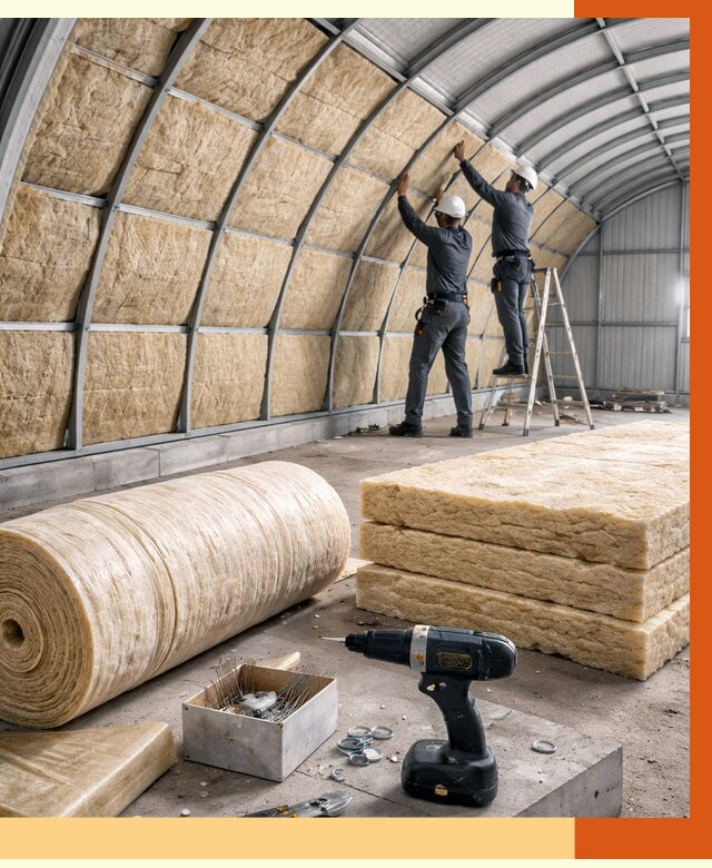 Утепление арочного ангара в Балтийске от 3262 руб./м2 под ключ | ТепломастерБлт