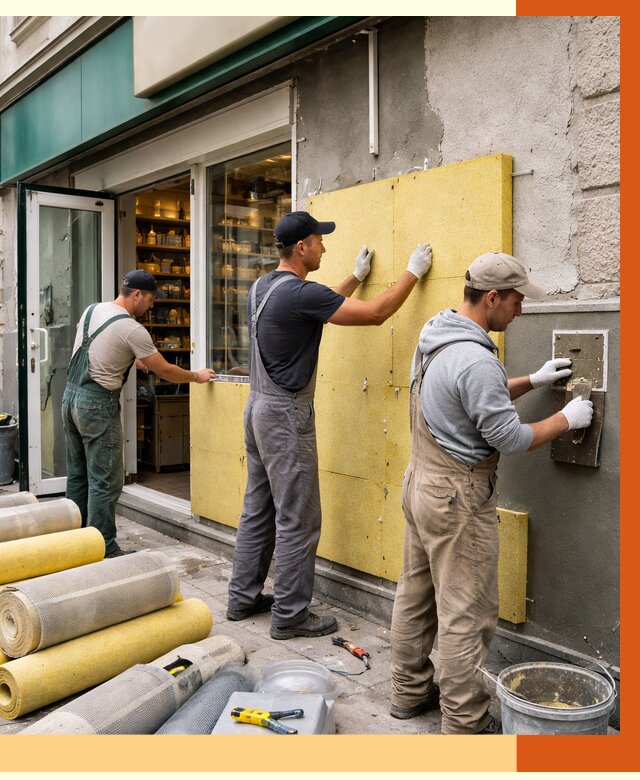 Утепление магазина в Балтийске от 4588 руб/м2 — цена, стены и снаружи | ТепломастерБлт