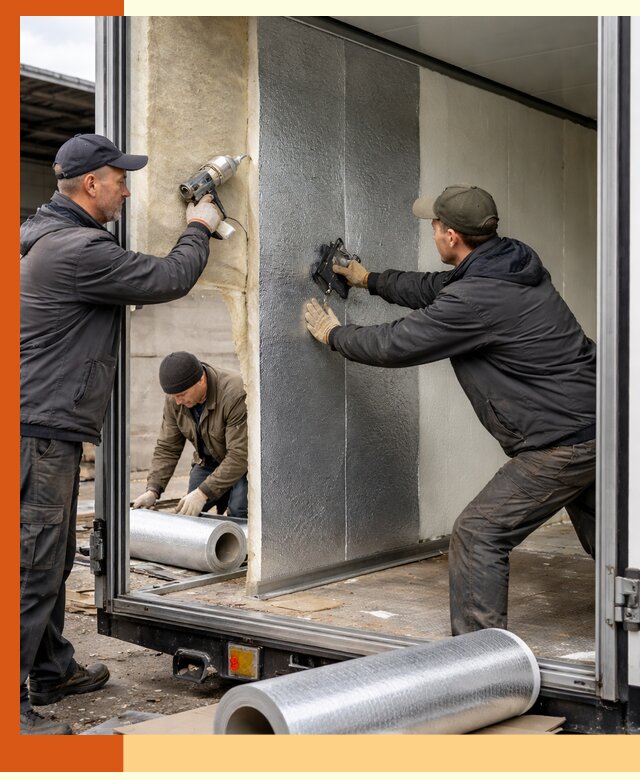 Утепление холодильного кузова в Балтийске — монтаж и теплоизоляция