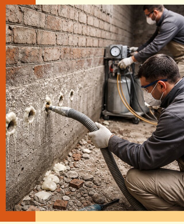 Заполнение колодцевой кладки ППУ в Балтийске быстро и герметично