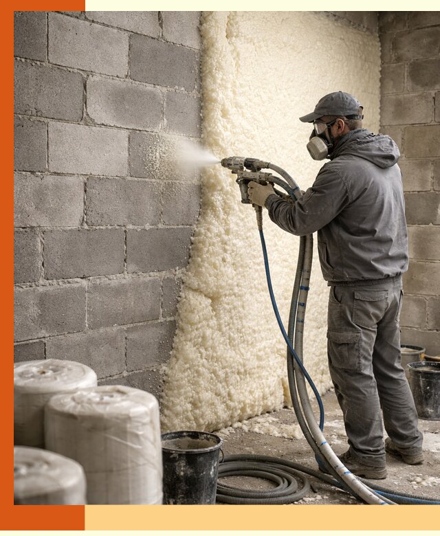 Утепление блочной стены ППУ в Балтийске качественно и надёжно