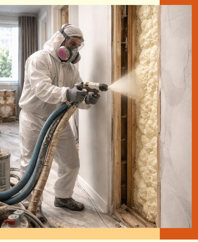 Межстеновое утепление ППУ в Балтийске от 2804 руб/м2 — межстенное утепление под ключ | ТепломастерБлт