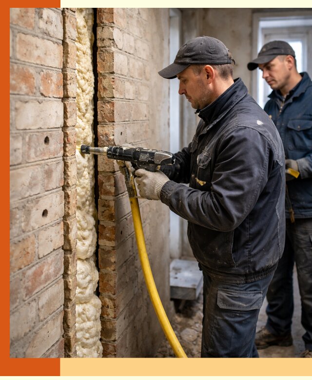 Межстеновое утепление пенополиуретаном в Балтийске