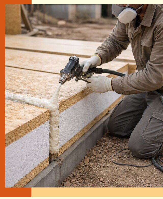 Утепление СИП-панелей пенополиуретаном (ППУ) в Балтийске