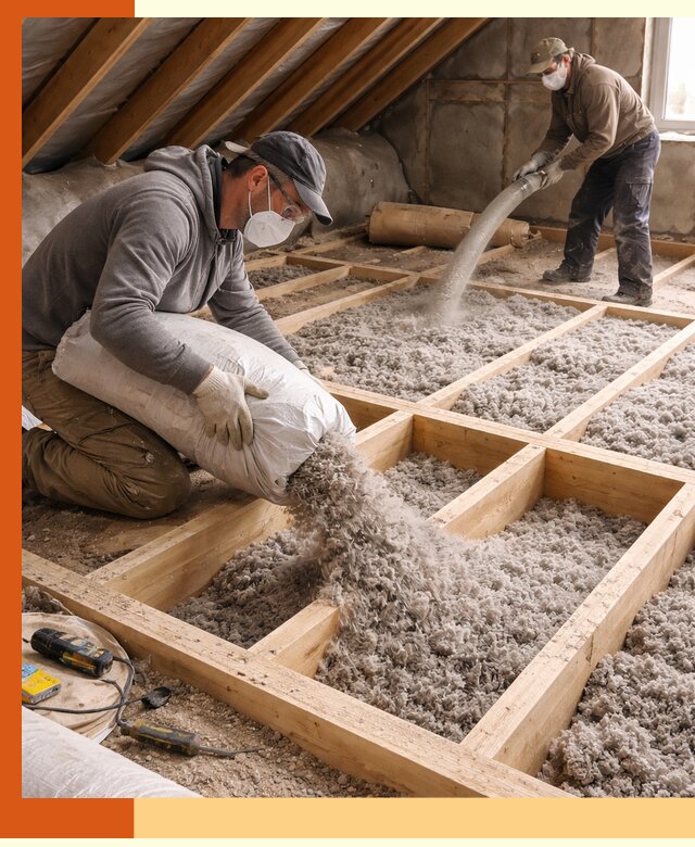 Заполнение полостей чердачного перекрытия в Балтийске качественно и надёжно