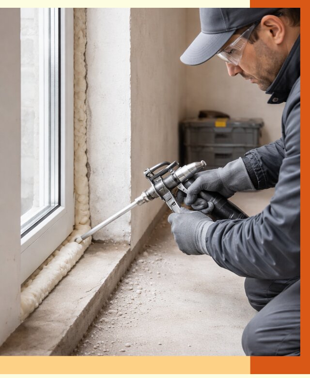 Герметизация стыков ППУ в Балтийске от 1682 руб. за м2 — утепление примыканий под ключ | ТепломастерБлт