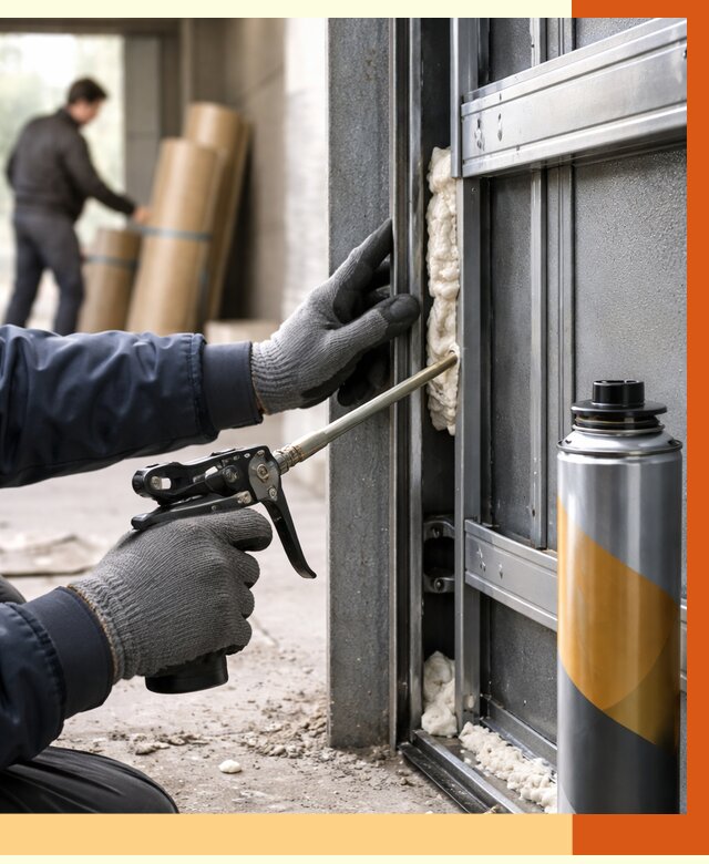 Заполнение пустот ворот в Балтийске от 4588 руб. — заливка ППУ, утепление под ключ | ТепломастерБлт