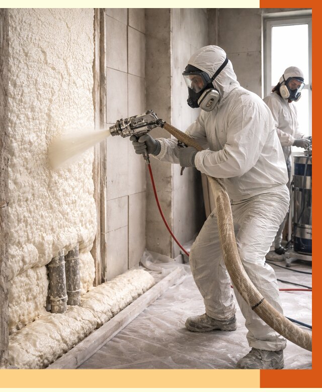 Напыление пенополиуретана в Балтийске от 7646 руб./м2 — услуги и монтаж ППУ | ТепломастерБлт