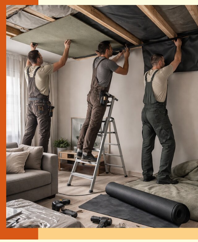 Шумоизоляция потолка в Балтийске — профессиональное устранение шумов