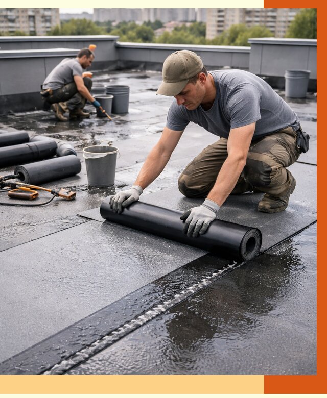 Гидроизоляция плоской кровли в Балтийске от 4588 руб./м2 — профессионально | ТепломастерБлт