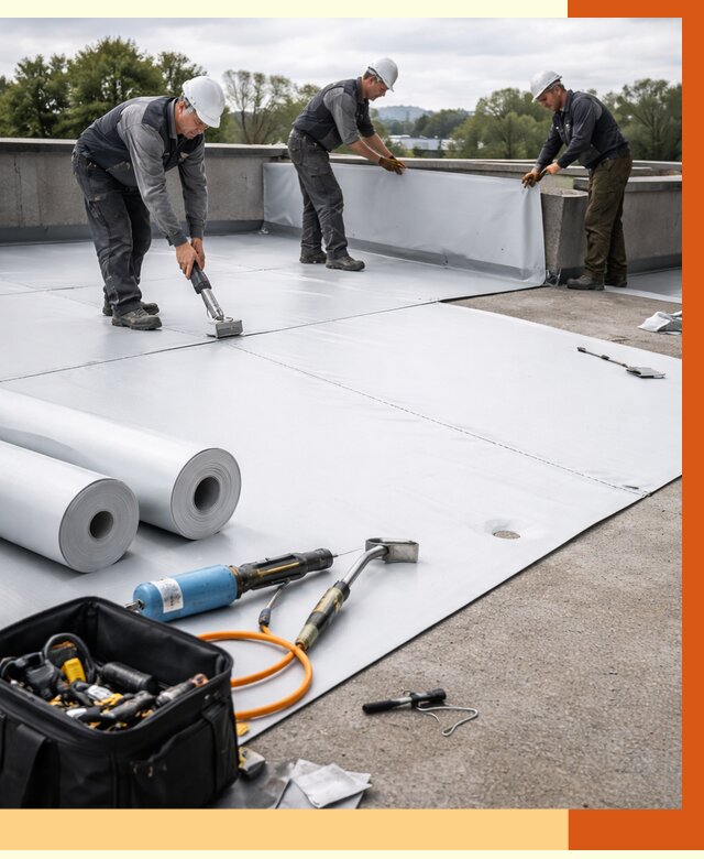 Гидроизоляция мембранной кровли в Балтийске от 7646 руб./м² — профессионально | ТепломастерБлт