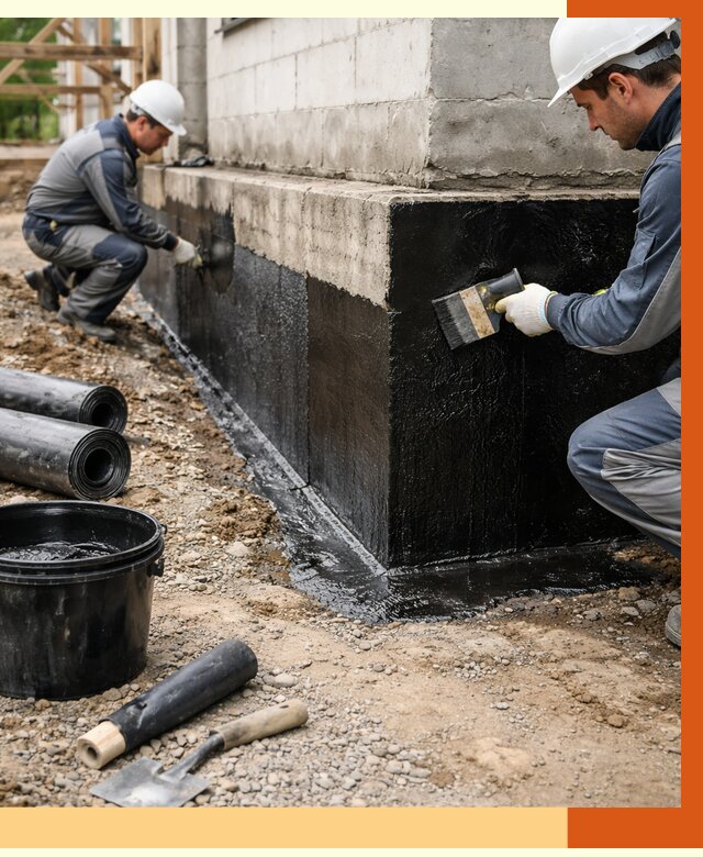 Гидроизоляция фундамента в Балтийске от 1274 руб. — профессионально, под ключ | ТепломастерБлт