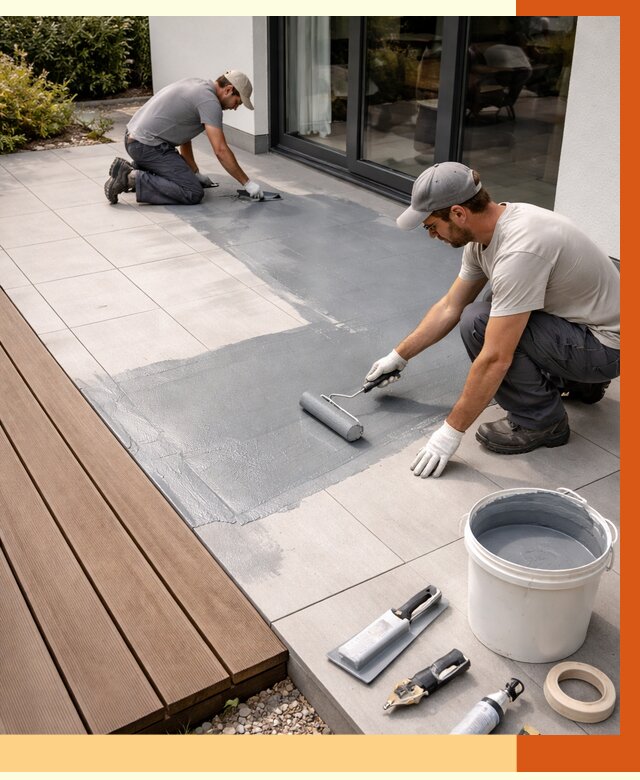 Гидроизоляция террасы в Балтийске под ключ от 7646 руб./м² | ТепломастерБлт