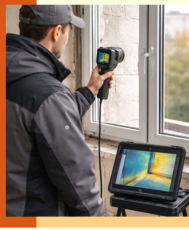Тепловизионное обследование дома в Балтийске для выявления утечек тепла