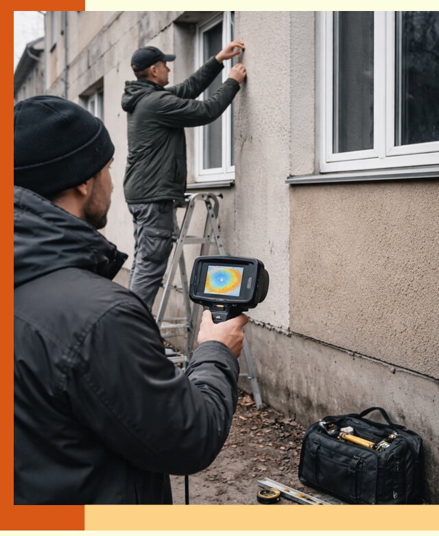 Тепловизионное обследование фасада в Балтийске для выявления дефектов