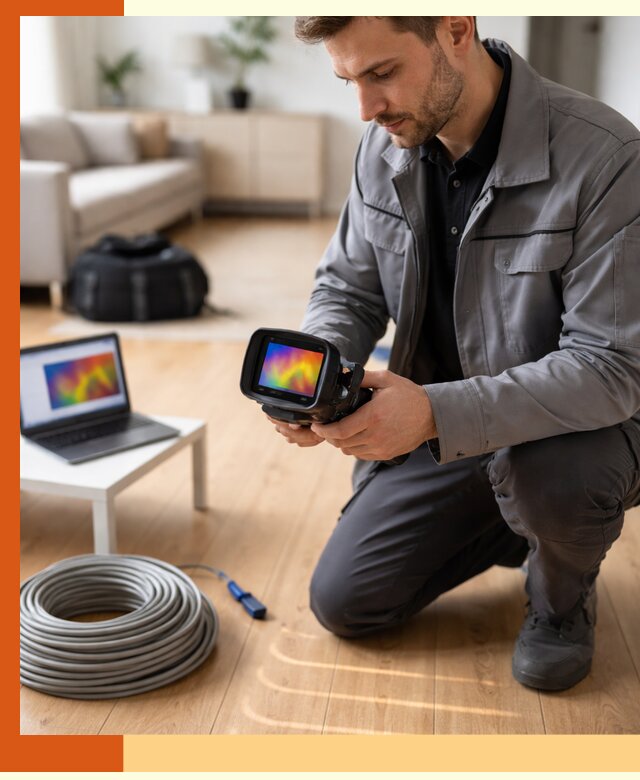 Тепловизионное обследование тёплого пола в Балтийске для точной диагностики